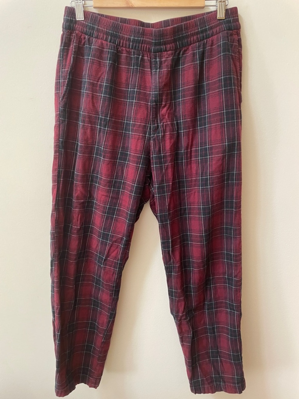 Uniqlo Men's Red and Black Plaid PJ bottoms
